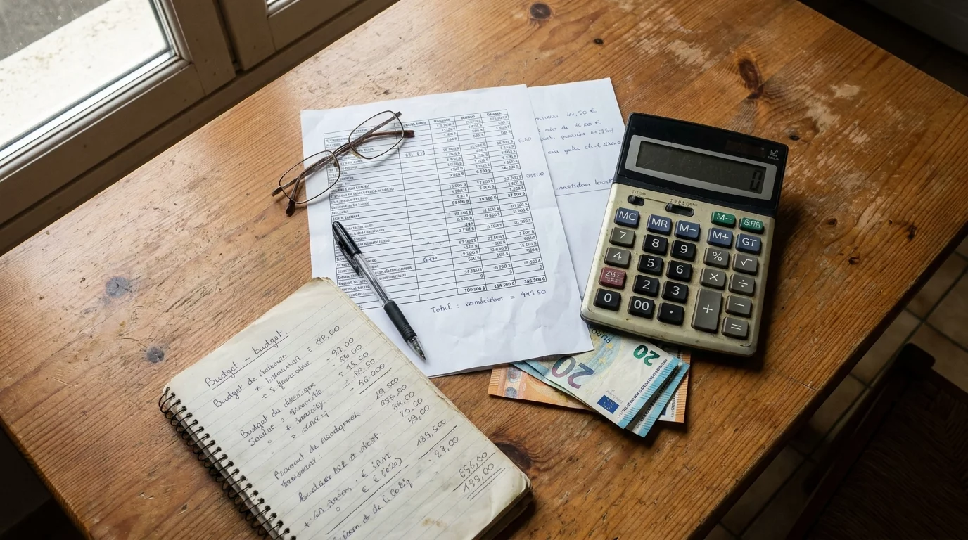 Calculatrice et documents de budget pour achat vehicule