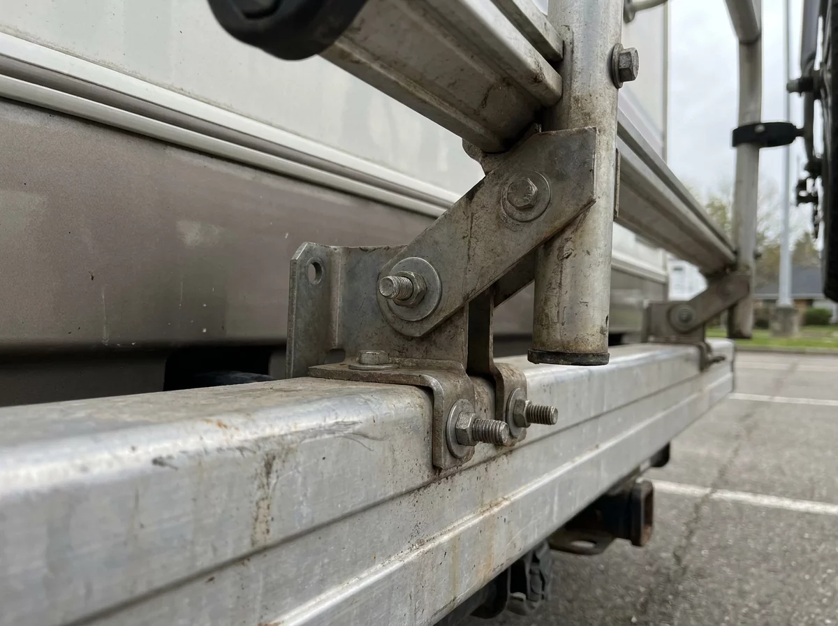 Detail du systeme de fixation du porte-velos